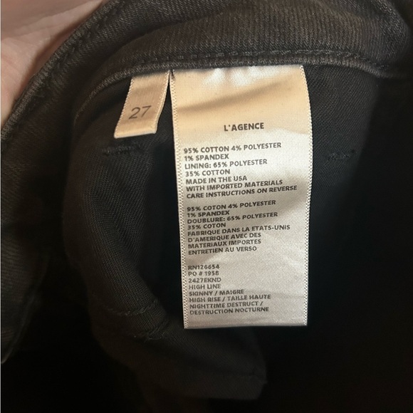 L'Agence High Line Skinny Jeans in "Night Destruction” Distressed Size 27 NWOT - Picture 6 of 8